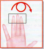Auto-exame de mamas. Divida o seio em faixas verticais e horizontais e com os dedos estendidos e em pequenos movimentos circulares, faça a palpação de cada faixa, de cima para baixo.